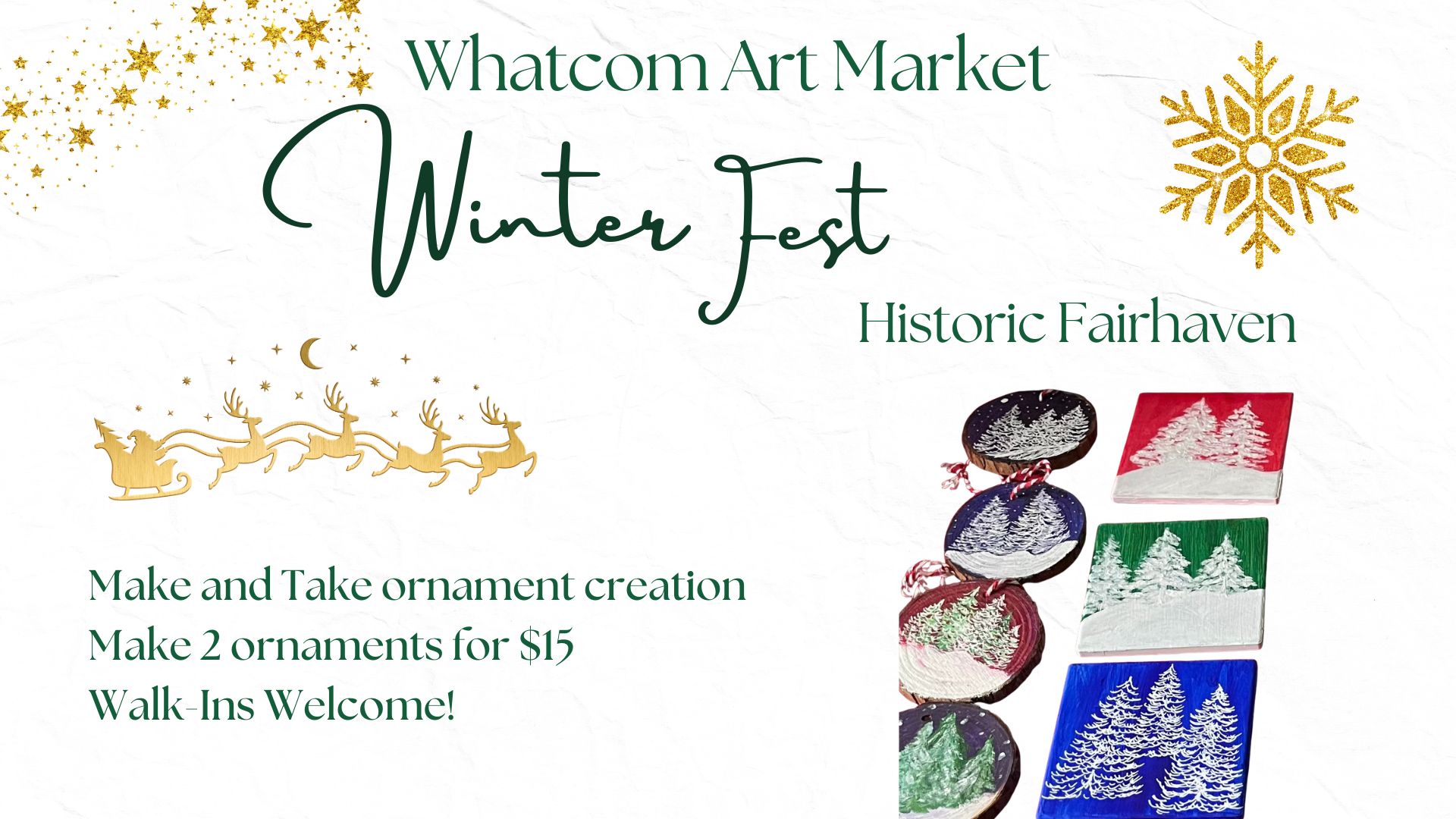 Whatcom Art Market Winterfest - Make and Take Ornament Creation with Artist Roxanne Mills Michael