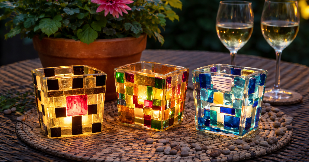 Mosaic Glass Candle Holders - Dazzle Your Summer Evenings